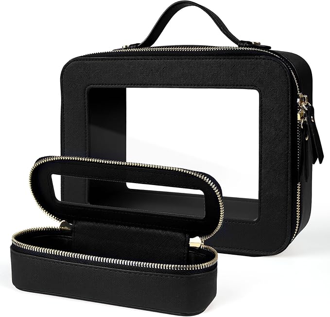 Clear Makeup Bag with Mini Cosmetic Bags,Travel Toiletry Bag for Women,Portable Cosmetic Bag Case, Transparent Waterproof Cosmetic Organizer Storage Bag for Women Men