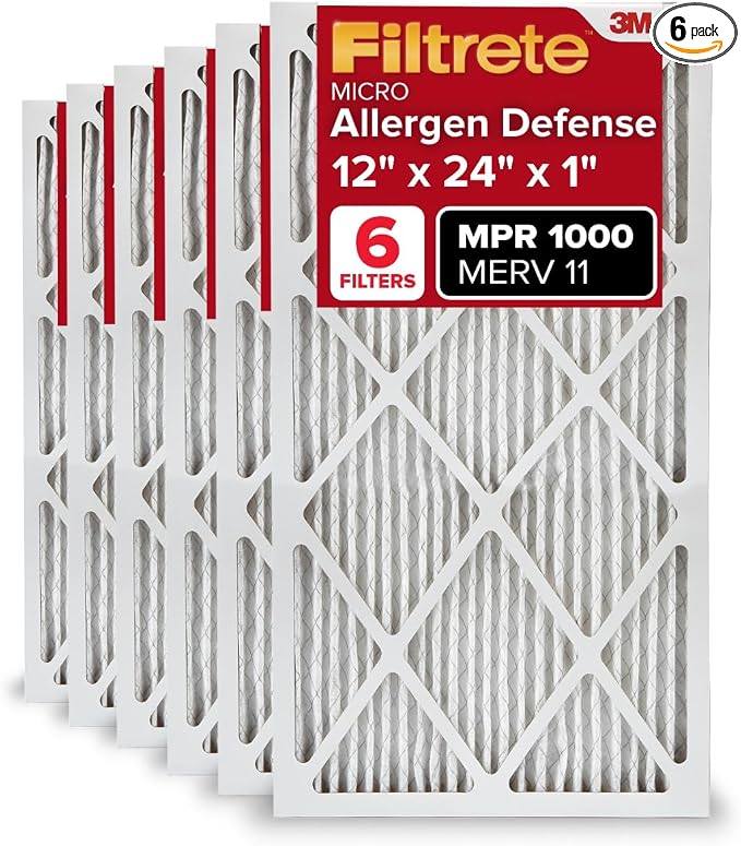 Filtrete 12x24x1 AC Furnace Air Filter, MERV 11, MPR 1000, Micro Allergen by Filtrete