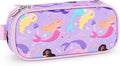 mibasies Girls Pencil Case for Kids, Multi-Slot Pencil Pouch, Mermaid Purple
