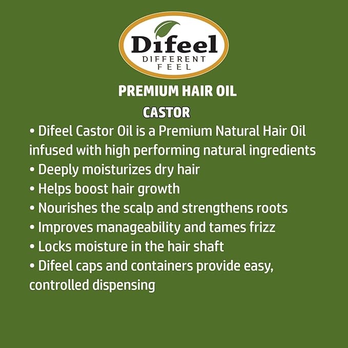 Difeel Premium 99% Natural Castor Hair Oil 7.1 ounce (2-Pack)