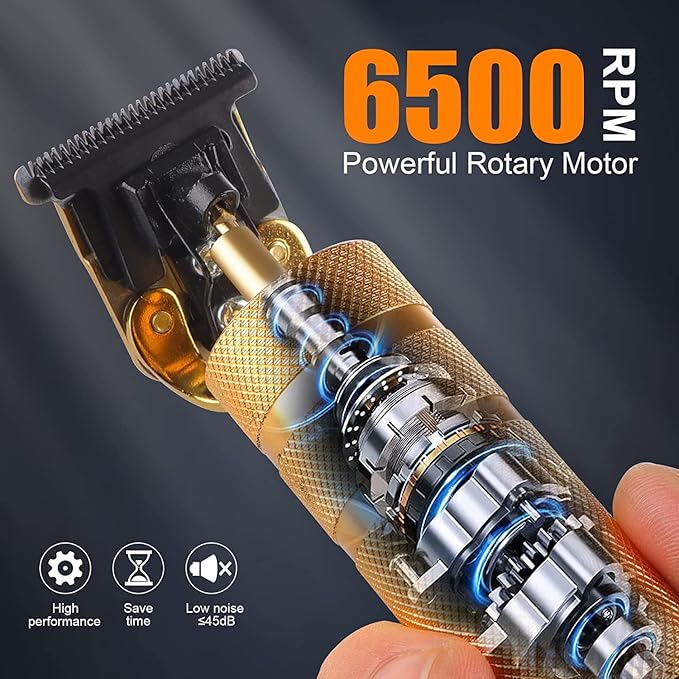 𝐇𝐚𝐢𝐫 𝐂𝐥𝐢𝐩𝐩𝐞𝐫𝐬 for Mens Cordless 𝐇𝐚𝐢𝐫 𝐓𝐫𝐢𝐦𝐦𝐞𝐫 T-Blade Trimmer Professional Haircut & Grooming Kit Rechargeable Clippers Hair Trimmer Shaver Cutting Kit with LCD Display (Gold)