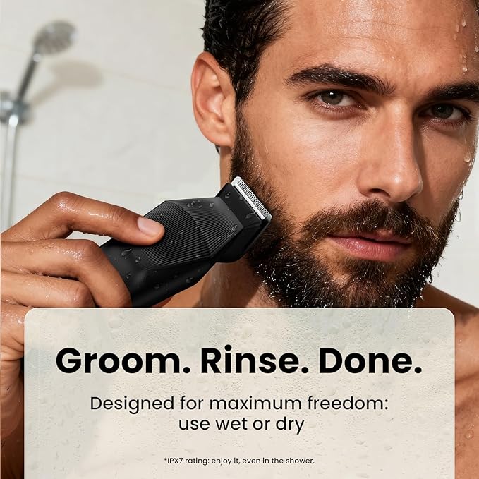 Yineel HC600 Beard Trimmer for Men, All-in-One Cordless Grooming Kit, IPX7 Waterproof Electric Razor & Hair Clipper for Face Mustache Body Nose Hair Trimming, Precision Blades, Gifts for Men Barber