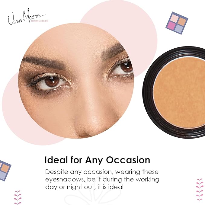 Vera Moore Eyeshadow, Highly Pigmented Eyeshades and Textures, Provide Bold and Lasting Looks, Suitable for Any Event, Easily Blendable Eye Makeup in Multiple Shades. (Autumn Gold)