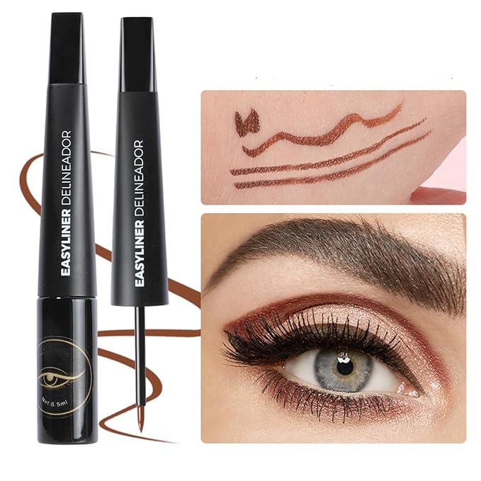 MAEPEOR Ultra-Fine Liquid Eyeliner Light Brown High-Pigmented Matte Eyeliner Pen Stay All Day Makeup with Fine Brush Tip (M03 Light Brown)