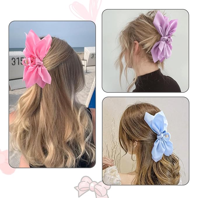 Bow Claw Clips Hair Clips Big Hair Bows for Women Butterfly Styling Large Hair Clips for Thick Hair for Girls Hair Accessories for Teen 3PC