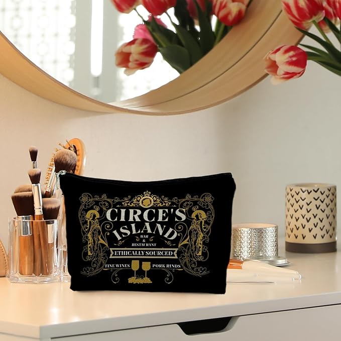 Funny Greek Mythology Circe's Island Makeup Bag, Greek Mythology Gifts, Literature Gifts, Dark Academia Cosmetic Bag Toiletry Bag for Women