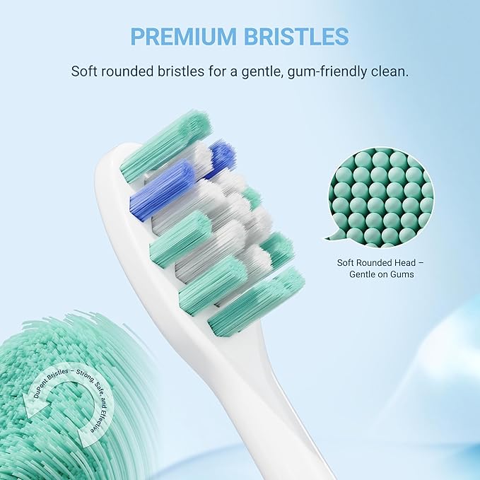 PERECT Soft Replacement Toothbrush Heads 12-Pack for Philips Sonicare Click-On Models – Fits 4100, 5100, 6100, 9023, W Optimal Plaque Control, Not Compatible with Essence/E-Series or Philips One