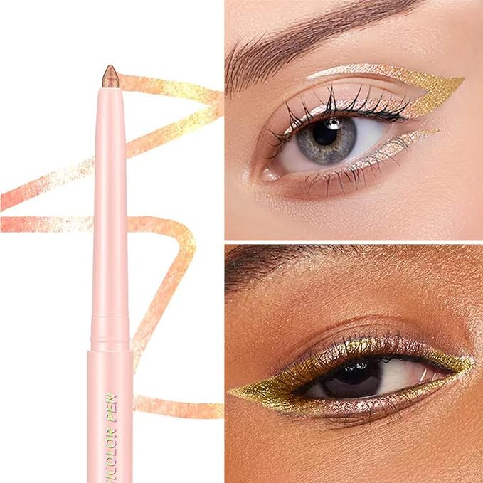 Eyeliner Eyeshadow Stick Chameleon Metallic Glitter Eyeliner Pen Multicolor Cream Shimmer Glitter Smooth Eyes hadow Stick Waterproof Long Lasting Eye liner Pencil,Smudge-proof, Transfer-proof # 01