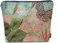 Women Cosmetic Bag Butterfly, Pond Green Leaves Floral Butterflies Cute Makeup Bag For Purse Cosmetic Travel Bag For Toiletries Makeup Storage Bag Flax Skincare Bag Make Up Pouch Bags