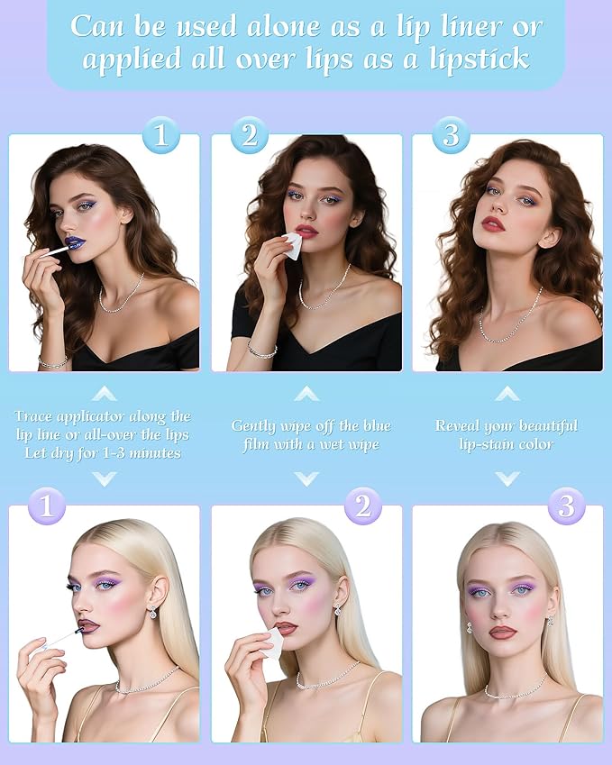 Lip Stain Masque Lip Liner Stain Long Lasting Waterproof Lip Tint Stain Semi-Permanent Lip Tattoo Transfer Proof Non-Drying Matte Finish Suitable for Women's Daily Lip Makeup