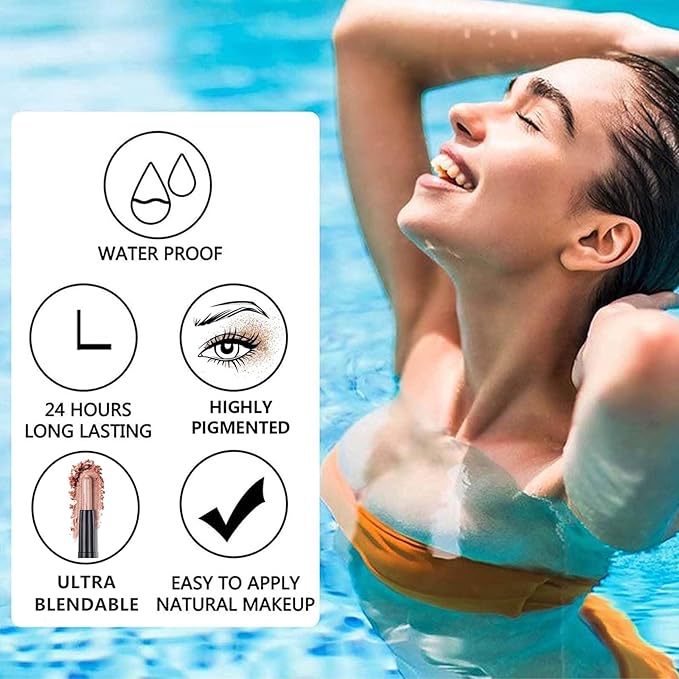Black Eyeshadow Stick Makeup, Cream Shimmer Eye Shadow Pencil, Hypoallergenic Waterproof Long Lasting Crayon, Smooth Glitter Primer Palette Eyeliner Make up