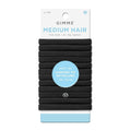Gimme Beauty Medium Hold Hair Bands - Seamless Spandex & Nylon Ties for All Hair Types - Damage-Free, Comfort Fit Ponytail Holders - No-Crease Elastic Bands for Daily Use - 12 Pack, Black