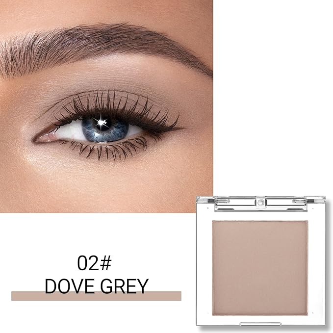 Erinde Single Beige Gray Matte Eyeshadow Palette, Natural Eye Shadow Makeup for Older Women, Neutral Nudes High Pigment Mini Monochrome Eyeshadow Sombra Para Ojos, Vegan & Cruelty-Free, C02 Dove Grey