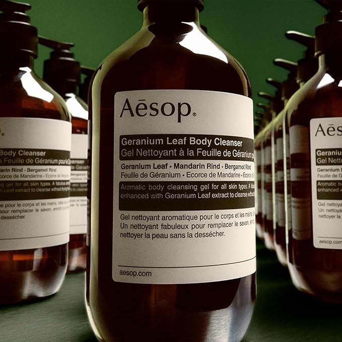 Aesop Geranium Leaf Body Cleanser & Balm Set | Green, Citrus Fresh Duo to Cleanse and Hydrate Skin | Geranium Leaf, Mandarin Rind, Bergamot Rind | 16.9 oz + 16.5 oz