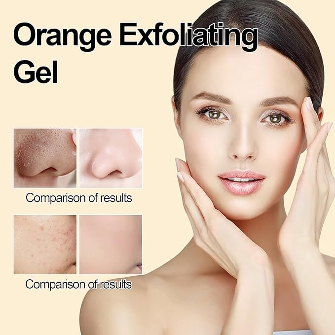 Orange Exfoliating Gel Scrub for Face and Body, Orange Peeling Gel, Deep Clean Pores, Remove Blackheads & Moisturize Skin, Orange Exfoliating Gel for All Types Skin (1PC)