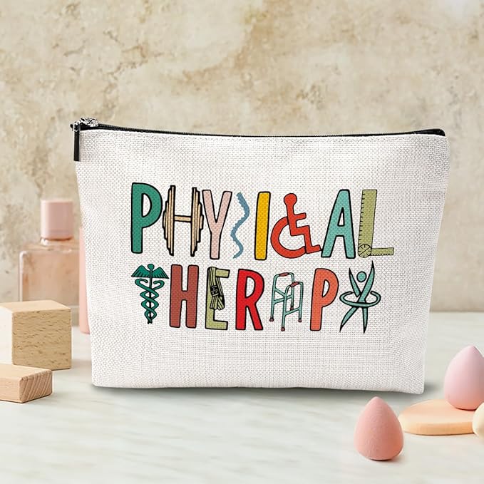 Physical Therapy Gifts Physical Therapist Gifts Makeup Bag Occupational Therapy Gift Inspirational Cosmetic Bag for Women Friend Physiotherapist PT Assistant Birthday Christmas Appreciation