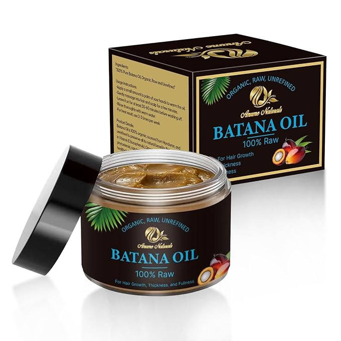 100% Pure Batana Oil – Raw, Organic & Unrefined Hair & Scalp Moisturizer | Natural Batana Hair Oil for Hair Growth | Rich in Vitamin E, Omega-6 & Phytosterols | Nourishes Dry & Damaged Hair – 4 oz