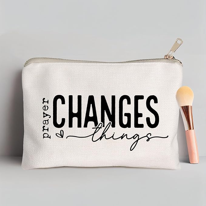 Prayer Changes Things Makeup Bag Christian Worthy You Matter Travel Bag Religious Faith Makeup Case Bible Verse Cosmetic Bag Sister Christian Gift Toiletry Bag Gift