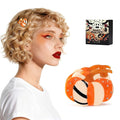 Original Italian Designed Mini Halloween Hair Claw Clips for Women - Orange Pumpkin, Handmade Vintage Cute Fall Halloween Hair Accessories, Plant-Based Acetate, Gift Boxed