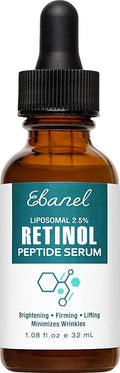 Ebanel Retinol Serum for Face with Vitamin C, Peptides & Hyaluronic Acid, Anti Aging Face Serum for Fine Lines, Uneven Skin Tone, Dark Spots & Texture, Pore Minimizer with Resveratrol & Niacinamide