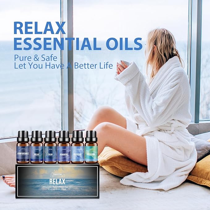 Fragrance Oil Relax Set, 6 * 10ML Diffuser Oil for Home, Candle Making Scents, Aomatherapy Essential Oils for Diffuser, for Halloween, Thanksgiving