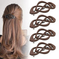4 Pack Vintage French Barrette Hair Clips, 2025 New Hair Accessories for Women, Strong Hold No Slip Styling (Coffee)