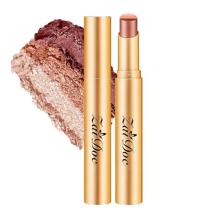 3 Color Eyeshadow Stick, Long Lasting & Waterproof Creamy Eye Shadow, with Vitamin E Makeup for Day & Night Look, caffeine orange, 1.13 Oz (caffeine orange)