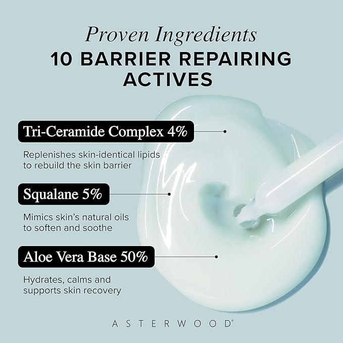 Asterwood Ceramide Barrier Repair Serum - Hydrating, Calming, & Barrier-Restoring Skin Facial Serum - with Triple Ceramide Complex, Squalane, Hyaluronic Acid - Fragrance-Free, Cruelty-Free - 1 Fl Oz