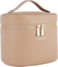 Makeup Bag, Toiletry Bag with Removable Zippered Inner Pocket, Portable Cosmetic Bag, Makeup Organizer for Woman.Travel Make up Case (Khaki)