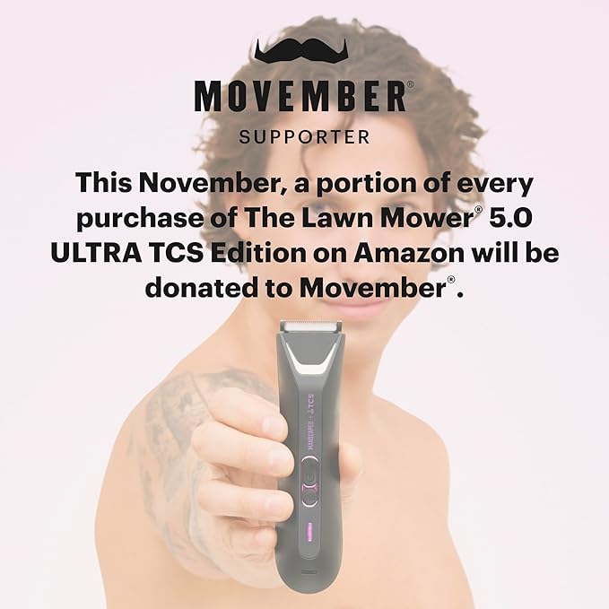 MANSCAPED® The Lawn Mower® 5.0 Ultra TCS Special Edition Men's Groin & Body Hair Trimmer – Dual-Head SkinSafe® Trimmer & Foil Blades, Waterproof Wet/Dry Groomer, USB-C Rechargeable with Travel Case