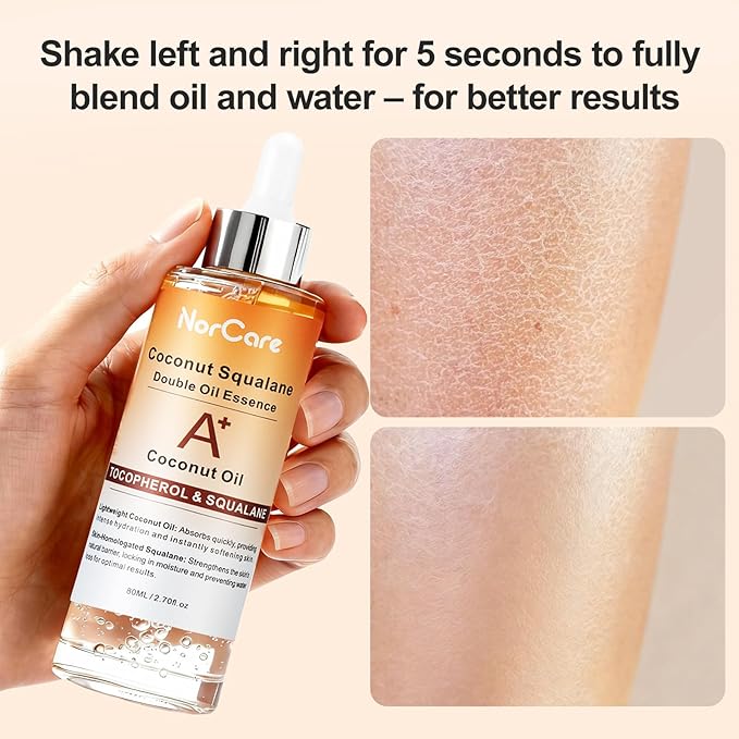 Skin Care Essential oil Coconut & SqualaneDual-Essence Oil Skincare Tech 2026 | 80ml Soothes,Brightens, and repairs your skin barrier. Formulated for allskin types