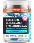 SimplyVital Collagen, Retinol & Hyaluronic Acid Cream - Anti-Aging Retinol Cream for Face, Neck & Décolleté - Made in USA - Daily Moisturizer Face Cream - 3.38 fl oz