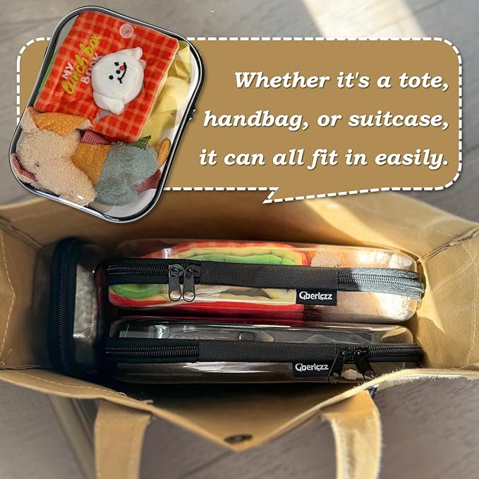 Clear Zipper Pouches for Organizer, Waterproof Hard Clear Zipper Case, Hard Plastic Pouch with Zippered