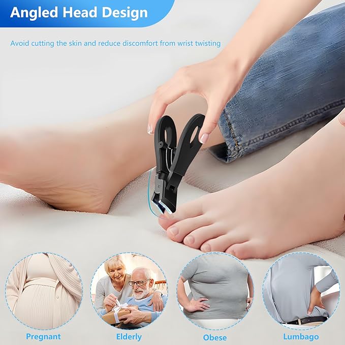 Toenail Clippers for Seniors Thick Nails, Ultra Sharp Sturdy Fingernail Toenail Clipper— Heavy Duty Ingrown Toenail Clippers, Thick Toenails with Wide Jaw Sharp Nail Cutter