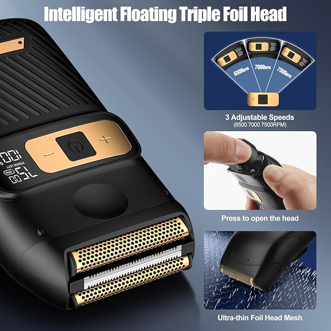 Professional Hair Clippers for Man,Hair Clippers Electric Shavers Razor T-Blade Hair Trimmer, 3 in 1 Cordless Barber Trimmer Bald Shavers LED Display Gifts