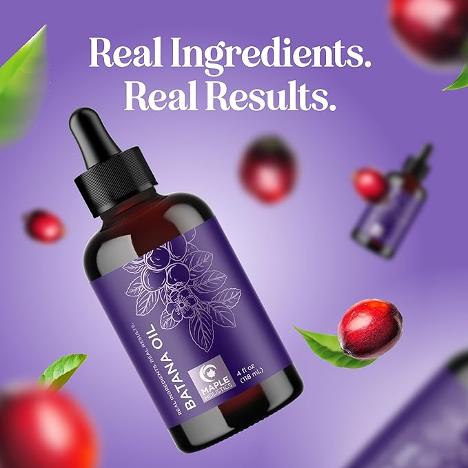 Pure Batana Oil for Hair Growth - Cold Pressed Unrefined Batana Oil for Hair Skin & Nails - Moisturizes & Nourishes to Support Radiance - Vegan Non-GMO Hexane Free Dermatologist Tested (4 Fl Oz)