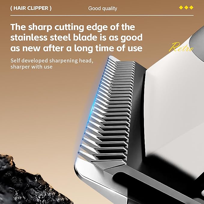 Hair Clippers for Men, Cordless Clipper and Trimmer Set, Clippers for Hair Cutting Kit with LCD Display, Long Battery Life, R-Shaped Rounded Corner Design,Powerful Motor, Gifts for Men
