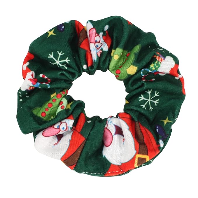 12 PCS Christmas Hair Scrunchies Snowflake Santa Christmas Tree Antlers Elk Snowman Hair Ties Soft Elastic Hair Bands for Women Girls Gifts Ponytail Holders Hair Accessories (12PCS-C-Christmas)
