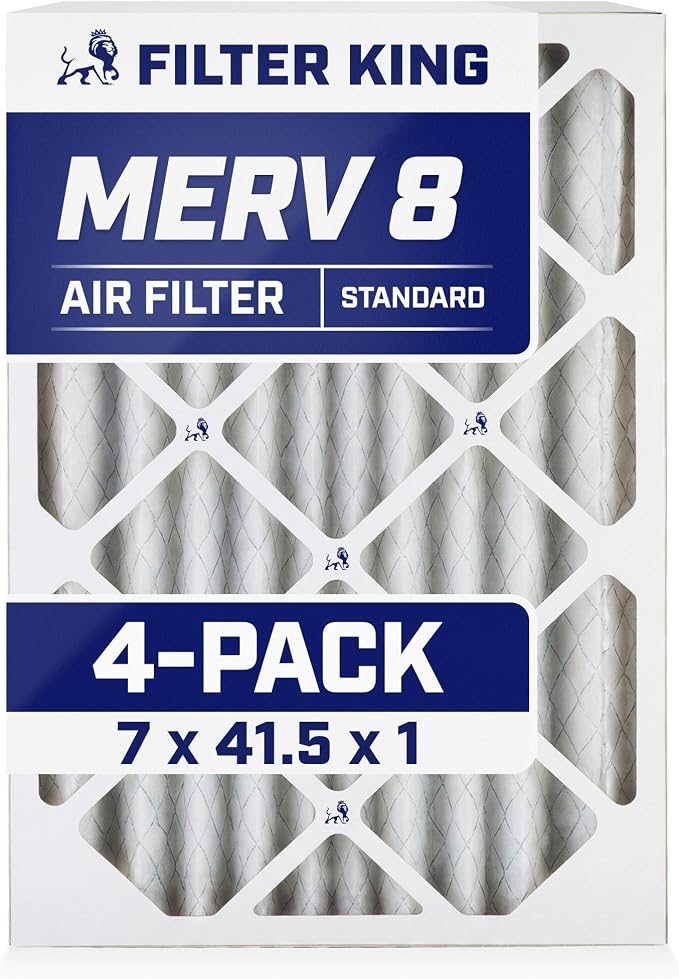 Filter King 7x41.5x1 Air Filter | 4-PACK | MERV 8 HVAC Pleated A/C Furnace by FilterKing