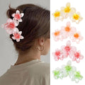 Hawaiian Flower Hair Clips Large Matte Hair Claw for Women Non-Slip Strong Hold Clips for Thick Hair, Hair Accessories for Women and Girls ，Yellow，Orange，Red，Green