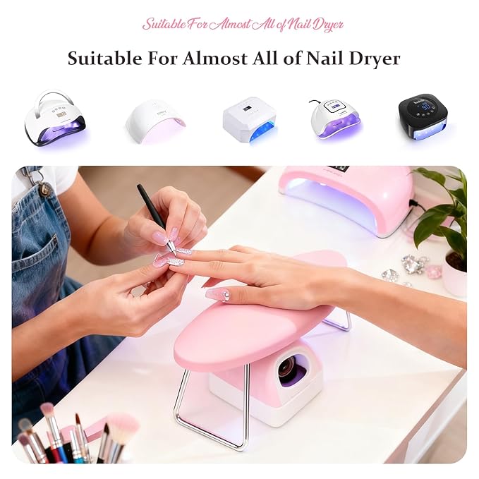 AIKYA Nail Hand Rest - Pink Leather Nail Arm Rest for Nails Tech, Portable Nail Hand Rest Pillow, Essential Nail Stuff for Manicurists & Nail Artists