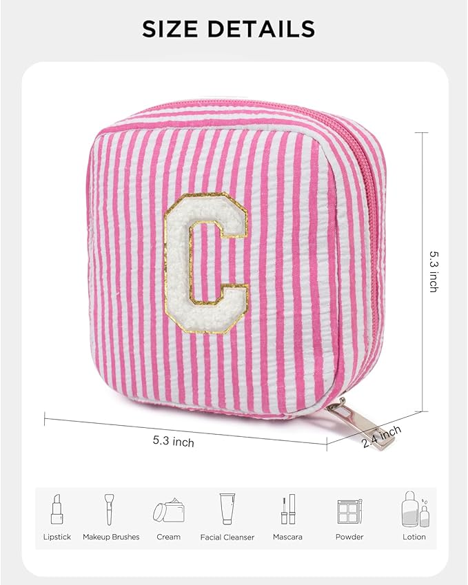 LETGO Small Makeup Bag for Women - Personalized Cute Makeup Pouch for Girlfriend Bridesmaid Wife | Cosmetic Travel Toiletry Bag for Friend | Birthday Gift Idea for Her Mom