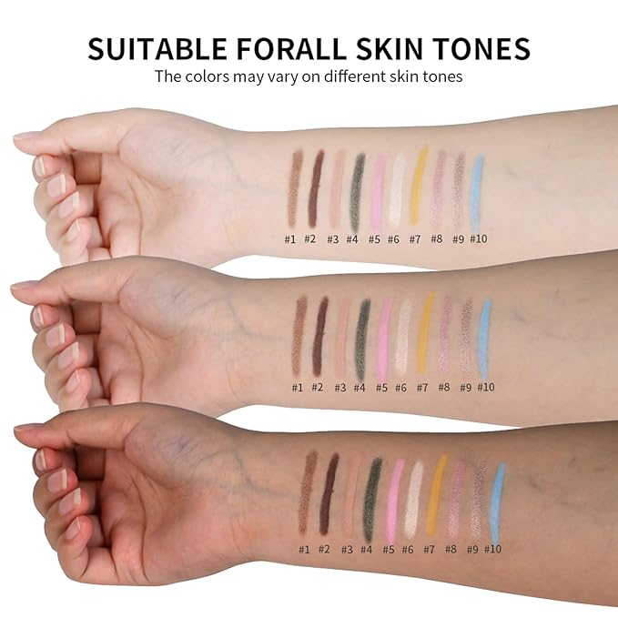 CHIFURE Eyeshadow Stick, Shimmer and Matte Cream Eye Shadow Brightener Sticks Eyeliner Pencil Crayon, Waterproof Long Lasting Eye Highlighter Stick Makeup,0.056 Oz(Matte)