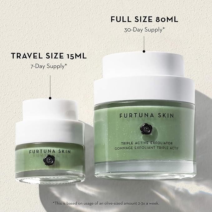 Furtuna Skin Triple Action Exfoliator - Olive-Infused Facial Scrub, Smooths, All Skin Types, Vegan, 80ml