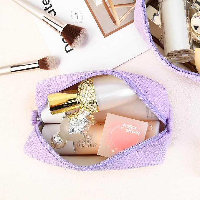 SOIDRAM Makeup Bag Preppy Cosmetic Bag Bulk Makeup Pouch Personalize Travel Toiletry Bag Organizer Cute DIY Makeup Brushes Storage Bag for Women