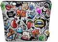 Women Cosmetic Bag Graffiti, Rainbow Graffiti Social Media Signs Cute Makeup Bag For Purse Cosmetic Travel Bag For Toiletries Makeup Storage Bag Flax Skincare Bag Make Up Pouch Bags
