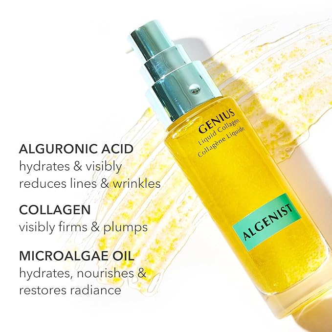 Algenist GENIUS Mini Liquid Collagen Serum - Firming and Hydrating Face Serum with Collagen + Vitamin E - Helps Visibly Minimize Fine Lines + Wrinkles and Improve Elasticity (0.21 oz)