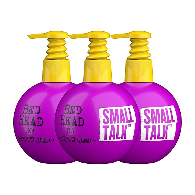 Bead Head by TIGI Small Talk MINI 3-in-1 Hair Thickening Cream - Use for Voluminous Hair - For Fine, Thin & Flat Hair - Use on Damp Hair - Premium Hair Thickening Products - 8 oz (3 Pack)