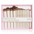 Jessup Makeup Brushes 14Pcs Makeup Brush Set Premium Synthetic Powder Foundation Contour Blush Concealer Eye Shadow Blending Liner Make Up Brush Kit Light Grey with Gift Box, T329-G