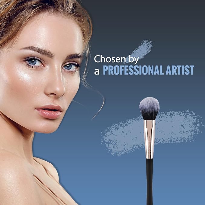 Profusion Cosmetics Artistry Flat Setting Powder Brush for Makeup – Dense Synthetic Bristles for Smooth Application, Lightweight Matte Handle, Vegan & Cruelty-Free